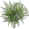 PLANT Artificial Boston Fern Plants Large Dusty Green Fake Greenery Shrubs 2 Pcs Faux Plant Bushes for Home Garden Office Farmhouse Indoor Outdoor Decor, 19 Inch