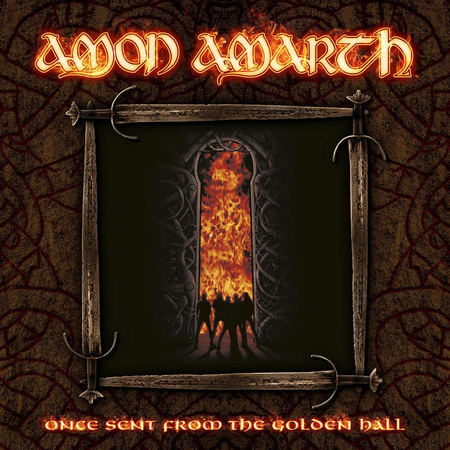 Vintage Black Amon Amarth Once Sent From The Golden Hall Graphic T-Shirt Large main image 0