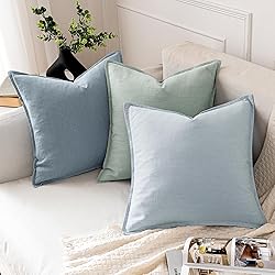 MIULEE Decorative Linen Pillow Covers 20x20 Inch