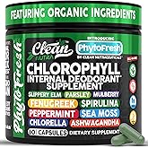 Clean Nutra Chlorophyll Capsules Supplement Internal Deodorant Peppermint, Sea Moss, Parsley, Chlorella, Spirulina, Slippery Elm, Ashwagandha, PhytoFresh Greens Detox Pills