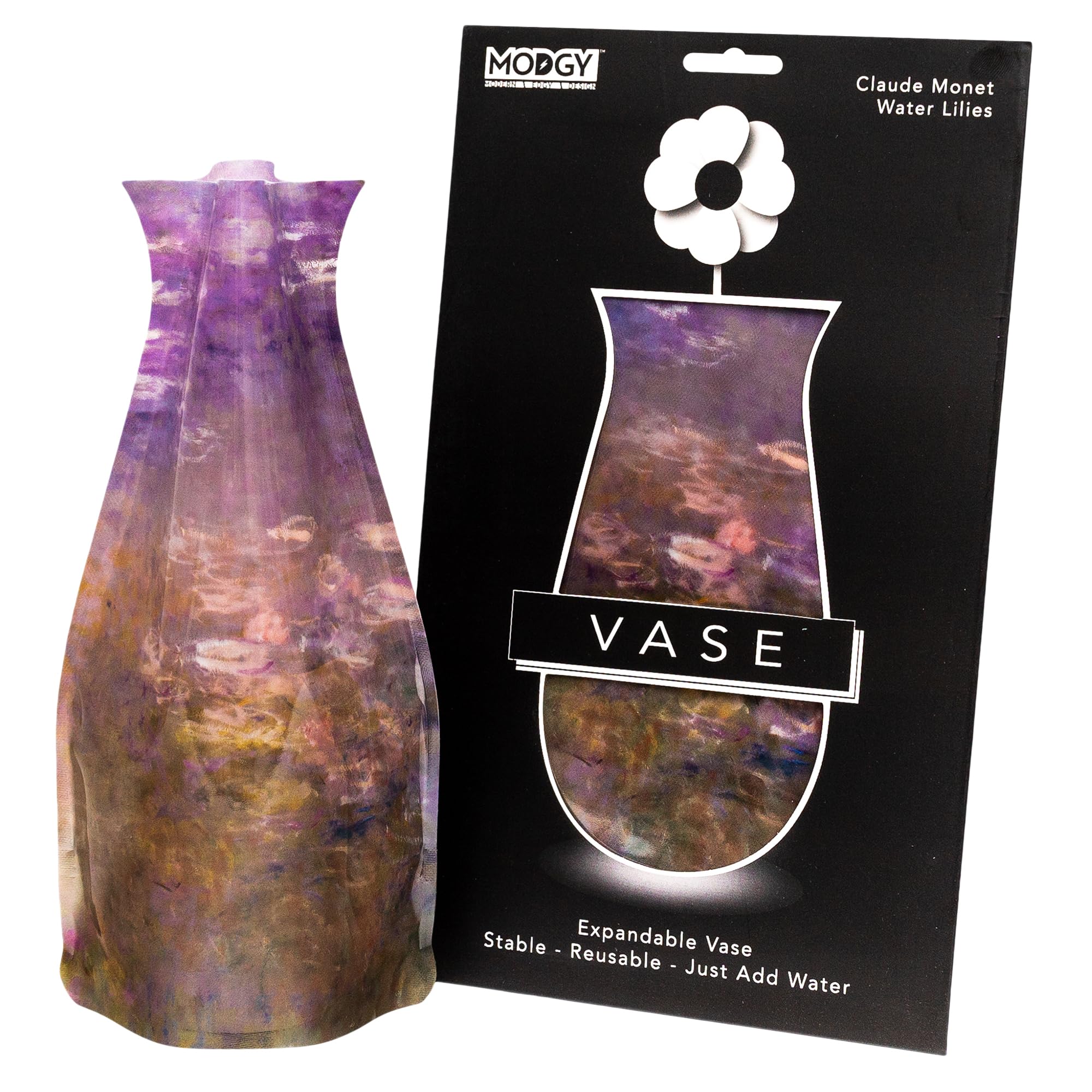 MODGY Expandable Flower Vase Plastic Decorative Modern Vases for Flowers Centerpieces Dining Table Decor Living Room Bathroom Wedding Office, Water Lilies