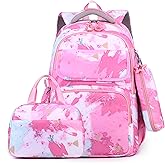 Mfikaryi Kids Backpacks for Girls Graffiti BookBag Teens School Backpack with Lunch Box