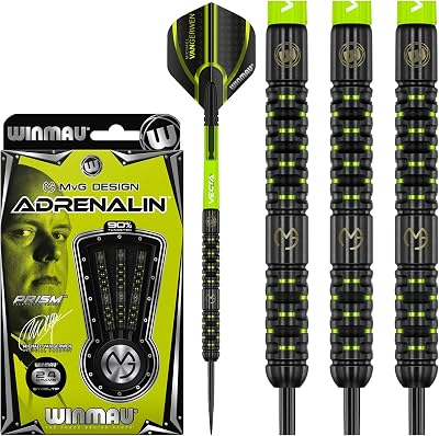 WINMAU Michael van Gerwen Adrenalin Tungsten Darts 24g Prism Flights Vecta