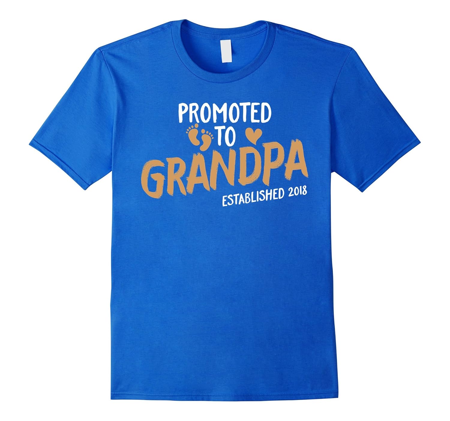 Mens Promoted To Grandpa Est 2018 T-Shirt - New Grandparents Baby-anz