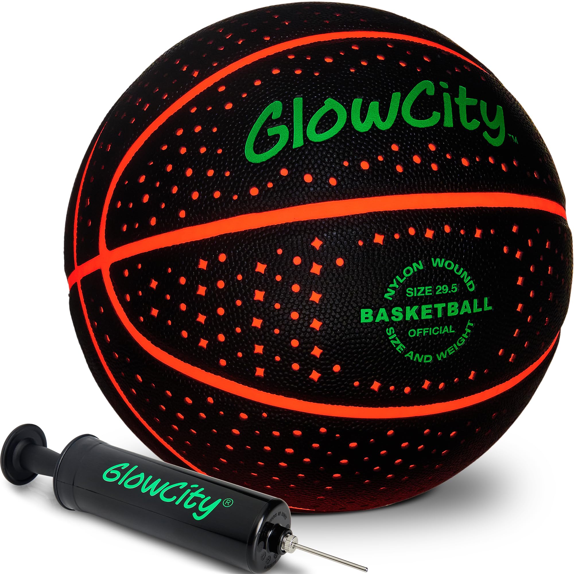 Photo 1 of GlowCity Glow in The Dark Basketball for Teen Boy - Basketball Gift - Glowing Red Basket Ball, Light Up LED Toy for Night Ball Games - Sports Stuff & Gadgets for Kids Age 8 Years Old and Up