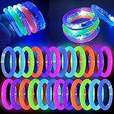 BATWEET 30 Pcs Glow In The Dark Bracelets, 6 Colors LED Bracelets Bulk Party Supplies for Kids and Adults, Glow Neon Party Favors Toys for Carnival Halloween Christmas Birthday Wedding