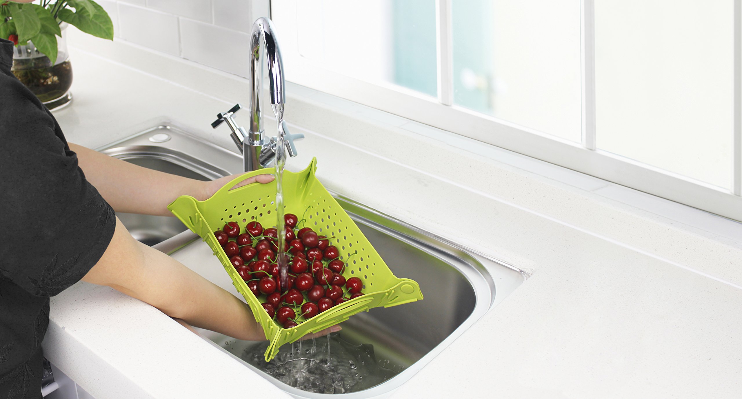 GoZheec Abtropfmatte küche Spülbeckenmatte Silikon Spülmatte 37 x 28cm Abtropfgestell Spülbeckeneinlage Spülbeckenschutz Zum schnellen Trocknen von Geschirr, Mokka-/Elfenbeinfarben grün