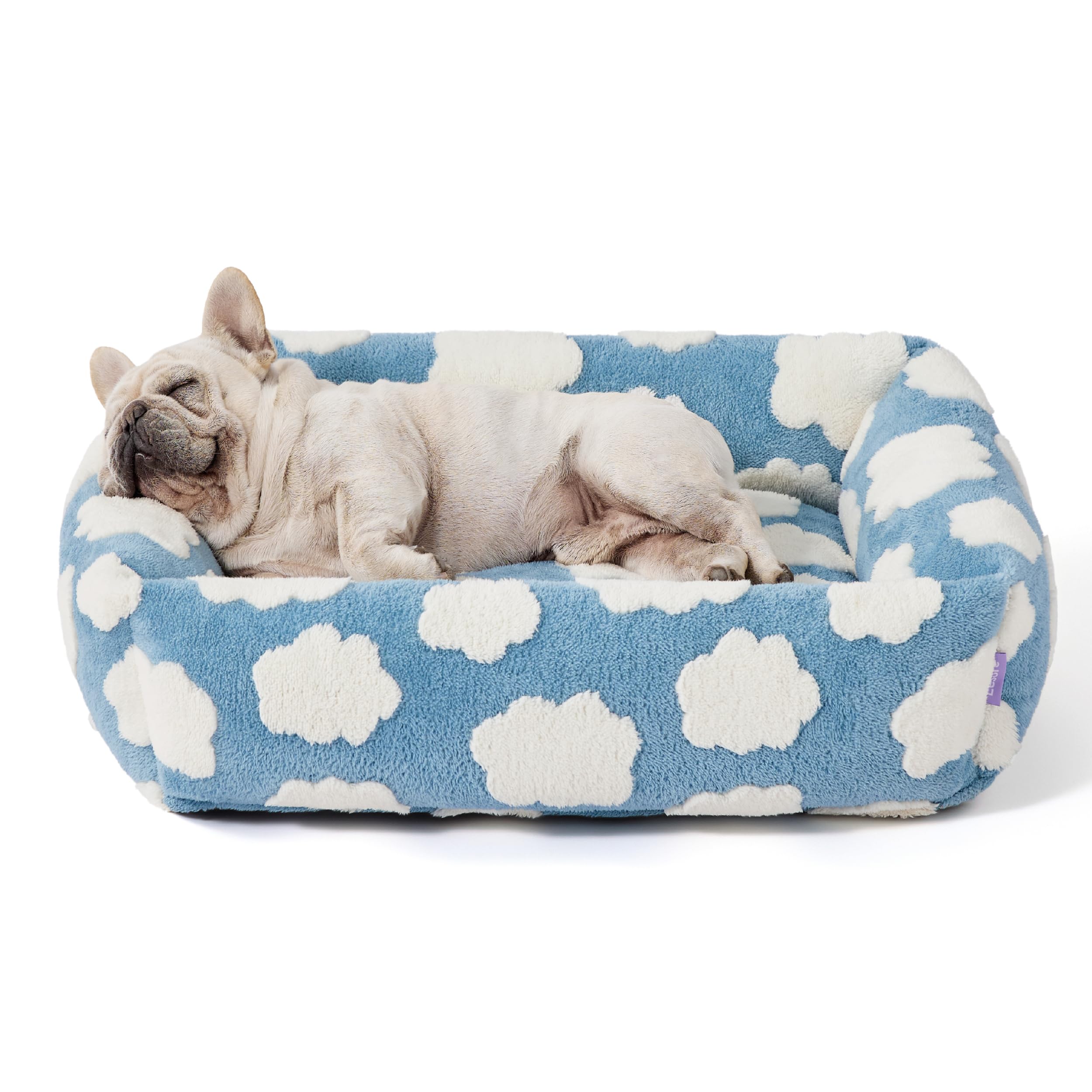 Photo 1 of Lesure Cute Dog Bed for Medium Dogs - Washable Pet Beds,Cozy Rectangle Orthopedic Sofa with Jacquard Shaggy Plush & Anti Slip Bottom,30x24x8inches