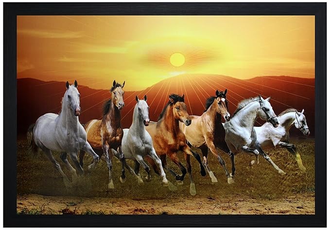 PAF Horse Framed Wall Art Paintings (12 inch x 18 inch,Wood 35 cm x 2 cm x 50 cm)