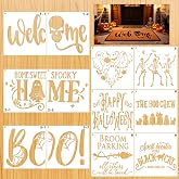 12Pcs Large Halloween Stencils,Door Mat Stencil Halloween Crafts Reusable | Halloween Large stencils for crafts reusable，Suitable for Painting Templates Specifically Designed for 30-17 inch Door Mats