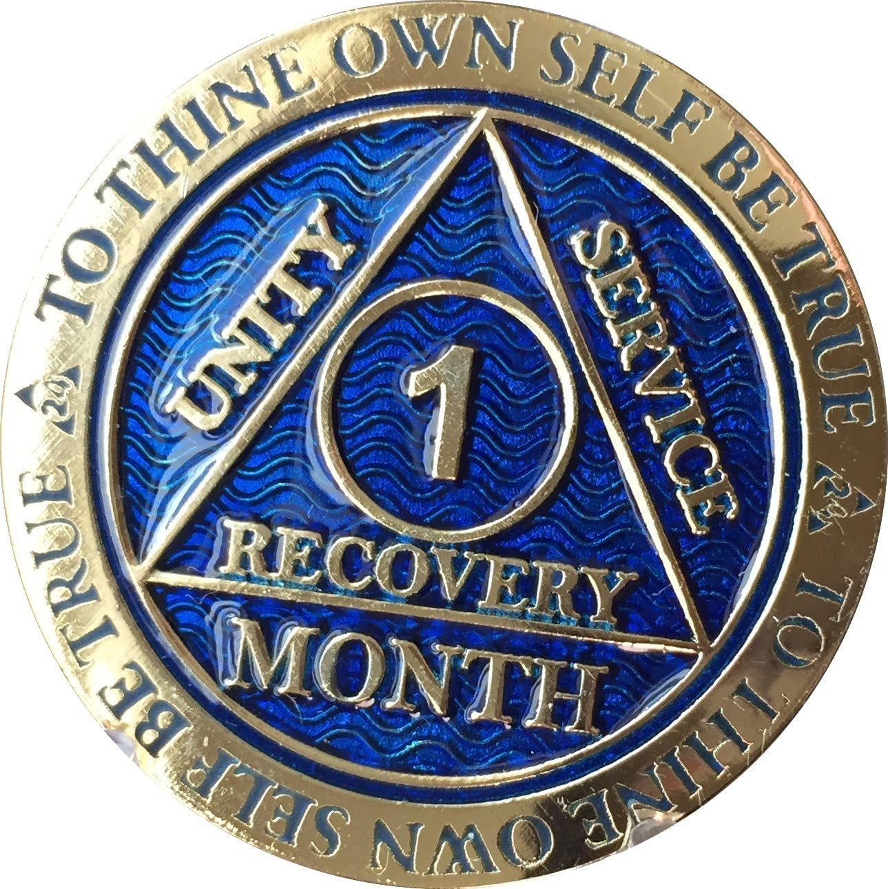 1 Month AA Medallion Reflex Blue Gold Plated 30 Day Chip - Image 5