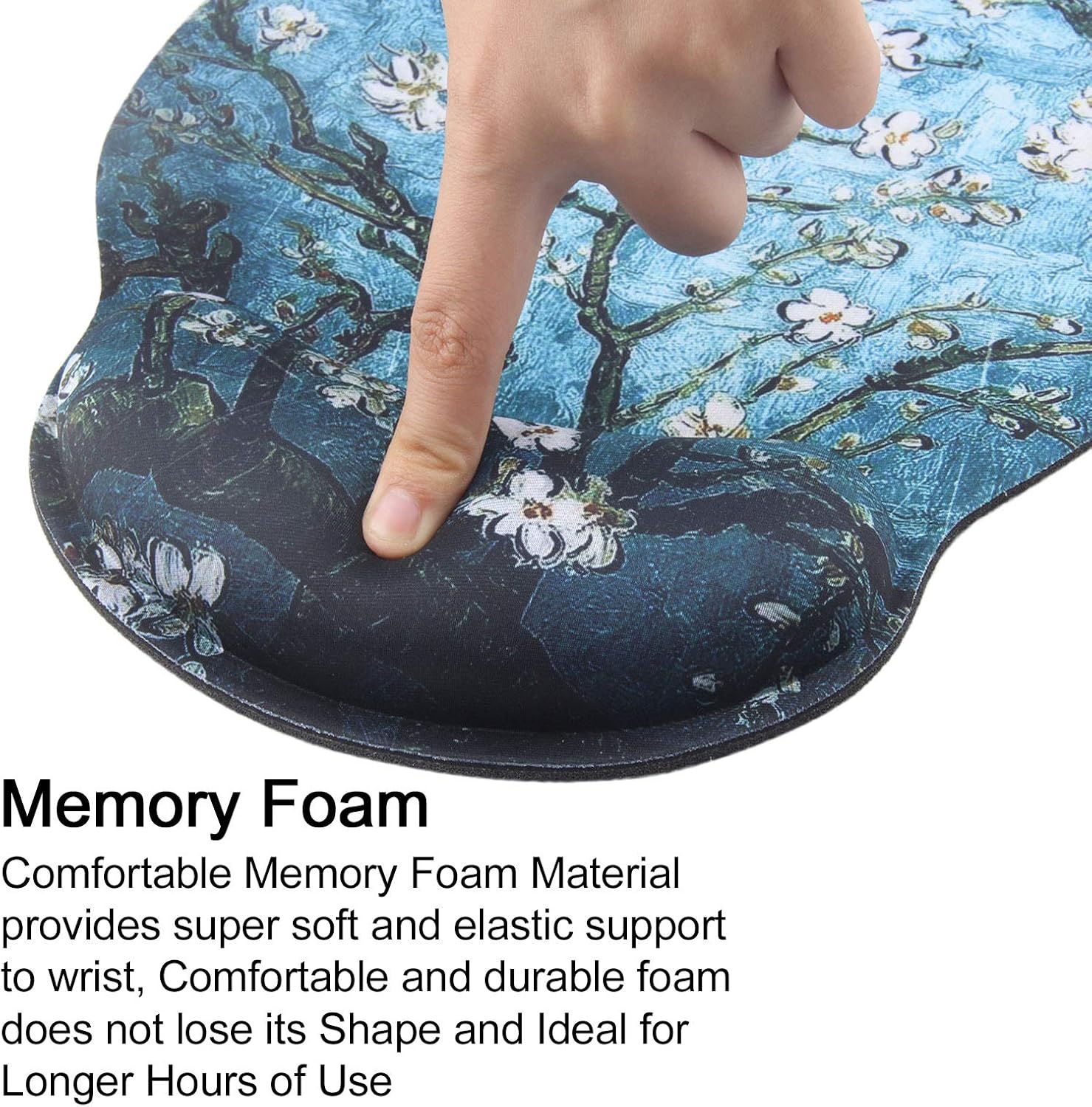 eyscar Mouse Pads for Computers Van Gogh Ergonomic Memory Foam Nonslip Wrist Support-Lightweight Rest Mousepad for Office,Gaming,Computer - Image 5