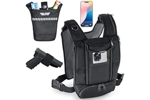 Elite Sports Chest Pack – Tactical Chest Rig Sling Bag & Running Vest with Touchscreen Pocket, Concealed Carry, Dual Zipper Access, Reflective Strips – Workout, Hiking, Biking & Everyday Carry