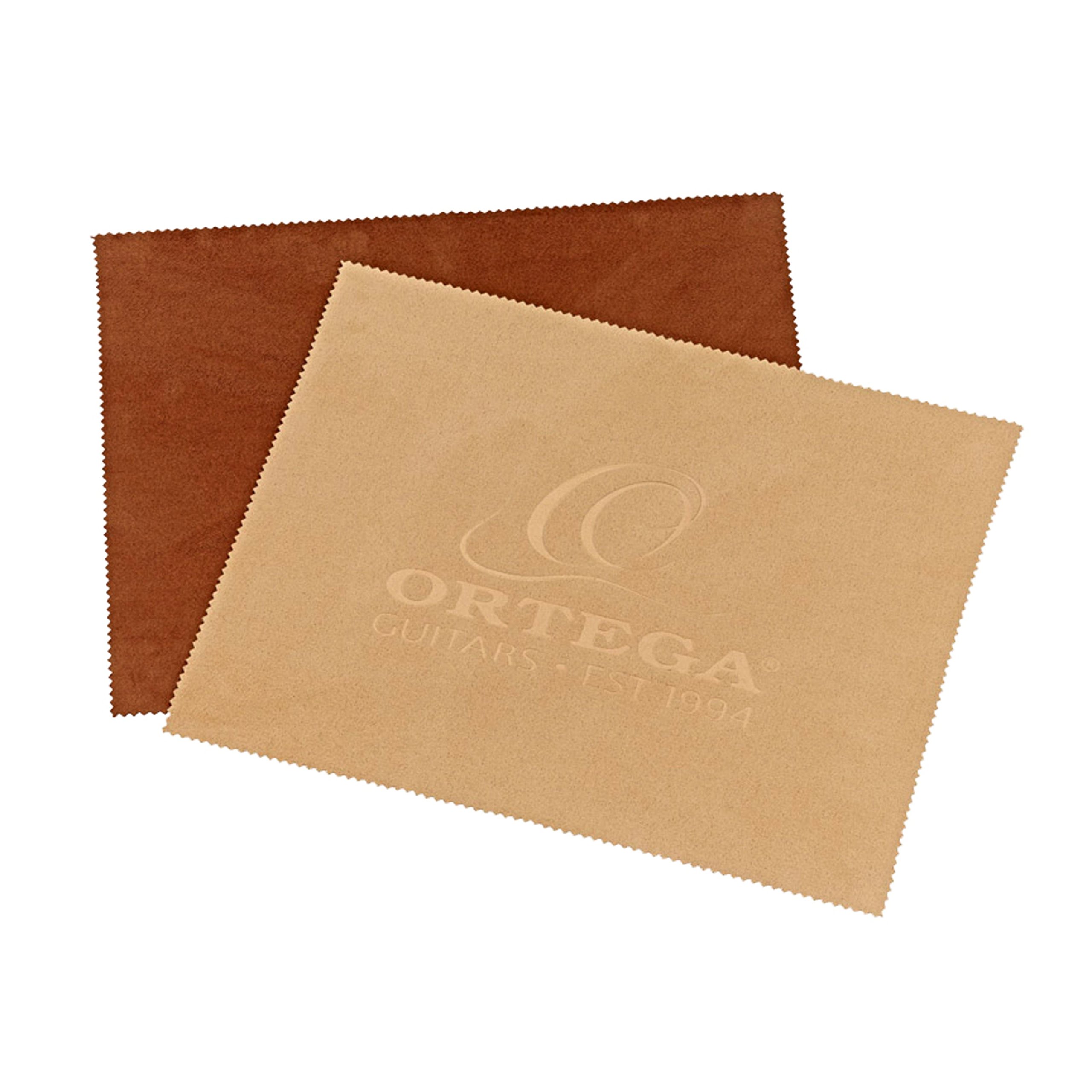 Ortega Guitars Polish Cloth Pack - 2-piece polishing cloth set - 29.21 cm x 24.13 cm - Microfiber, Yellow and Brown (OPC-LY/LB)
