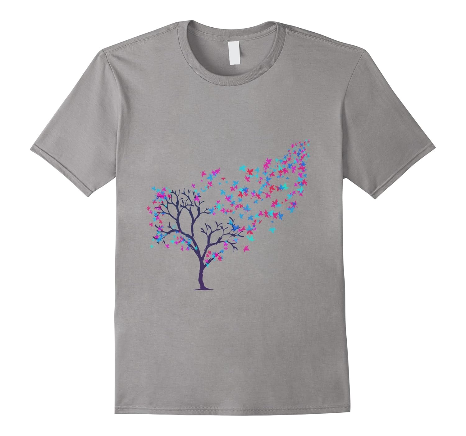 Tree of colors beautiful painting of red blue pink purple T-ANZ