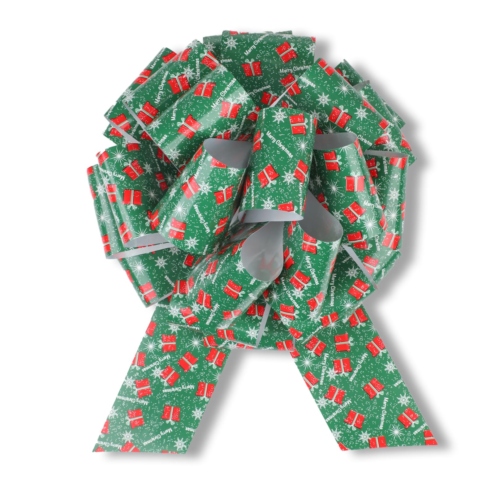 Photo 1 of 12 Inch Large Christmas Bows for Gift Wrapping, Pull Bows for Presents,Christmas Gift Bows for Gift Baskets,Christmas Tree,Wine Bottles,Christmas Decorations 2pcs (Green)