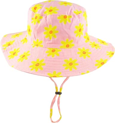 girl sun hat with chin strap