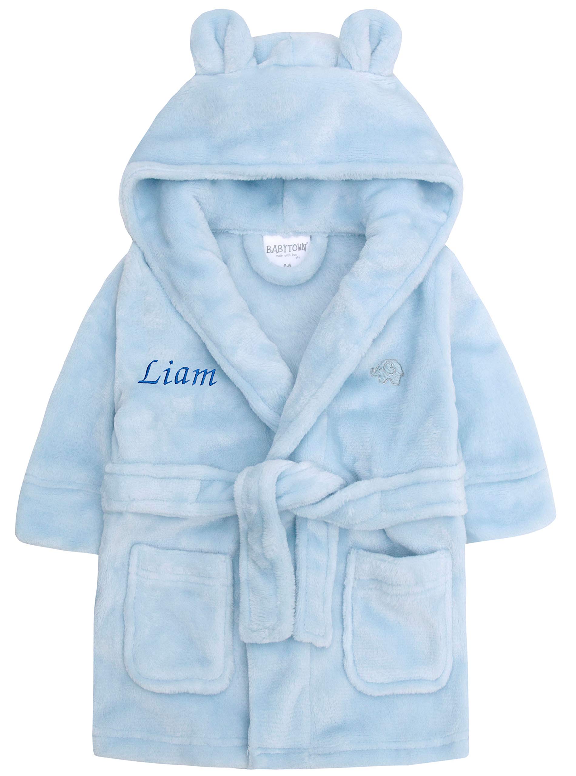personalised baby boy dressing gown