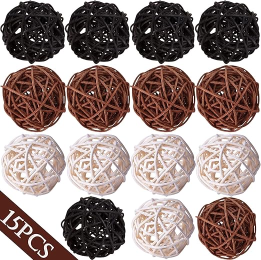 Amazon Com Wicker Rattan Balls Decorative Orbs Vase Fillers For