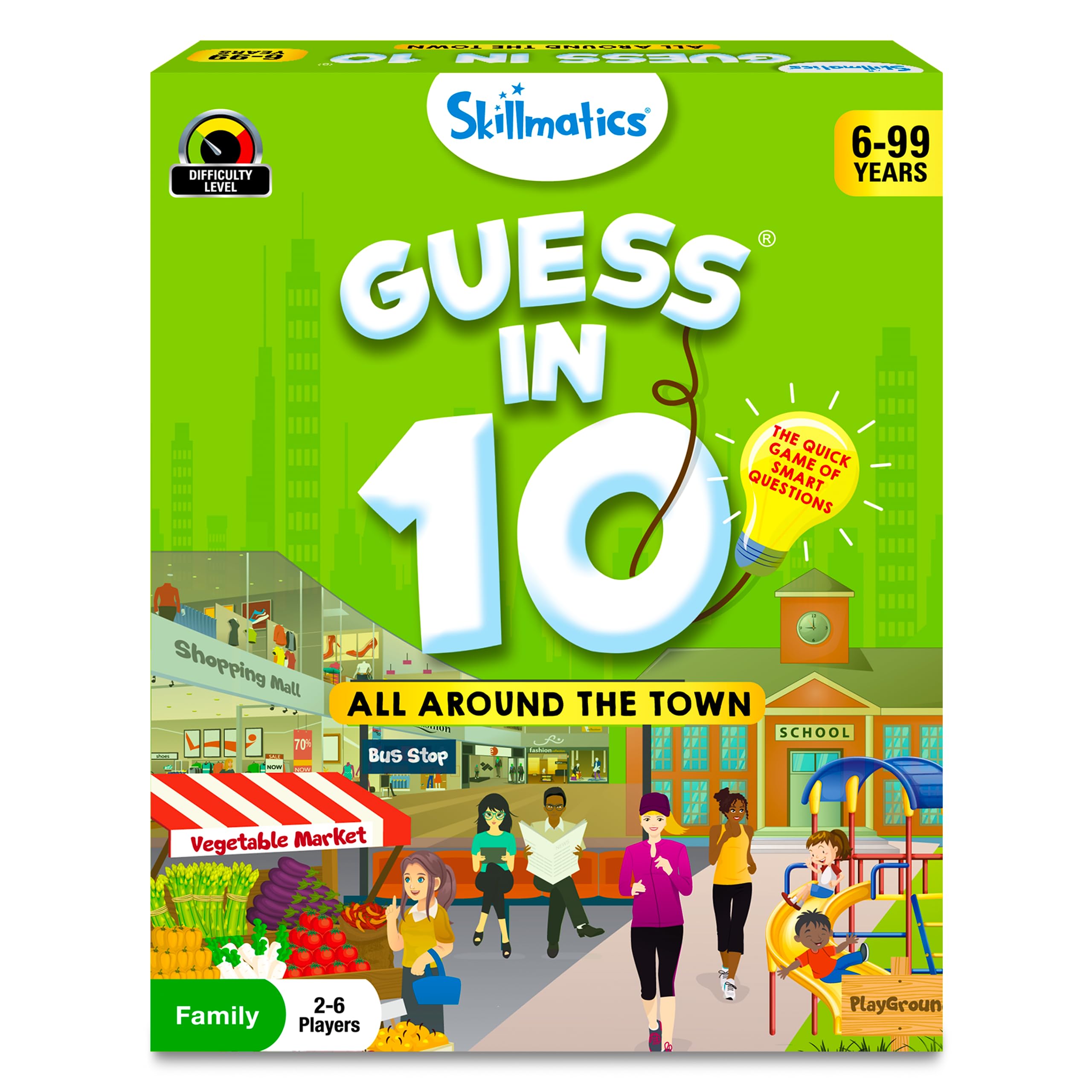 Skillmatics Guess in 10 Around Town, Perfect for Boys, Girls, Kids, and Families Who Love Card Games, Board Games, Travel Friendly, Gifts for Ages 6, 7, 8, 9 & Up