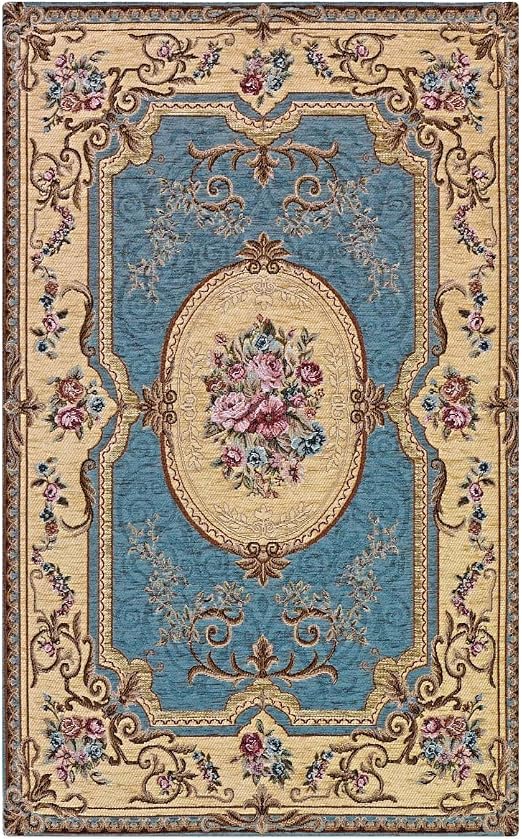 Webtappeti Teppich Aubusson Farbe Hellblau Muster Klassischen