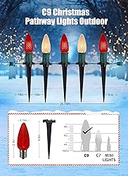C9 LED Christmas String Lights Outdoor, 26 Feet 20