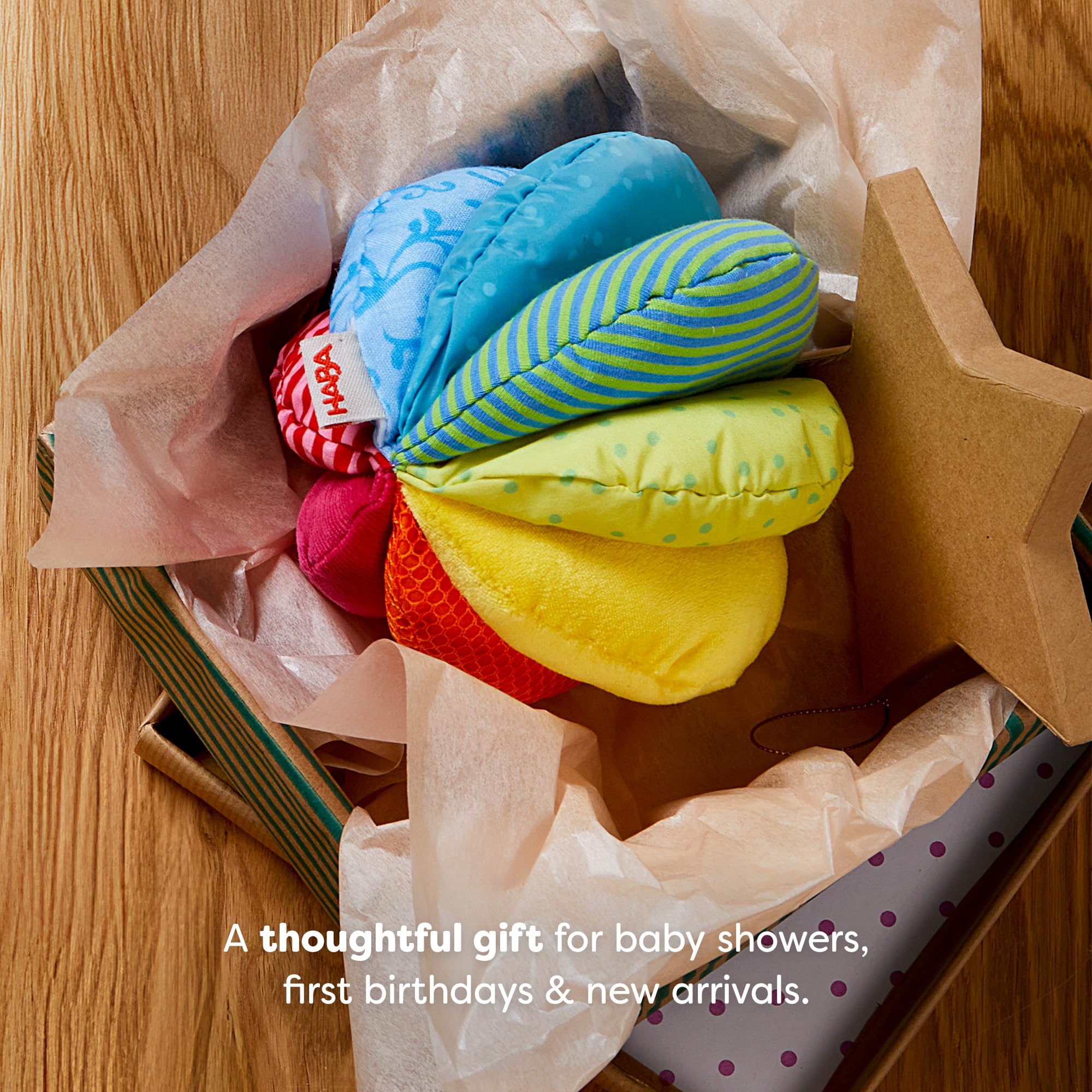 HABA Baby Balls - Machine Washable Baby Sensory Toys - Ideal Baby Toy for Teething, Tummy Time Toys for Ages 6 Months & up