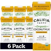 Califia Farms - Organic Coconut Milk, 32 oz (6 pack), Dairy Free, Vegan, Plant Based, Vegan, Gluten Free, Non GMO, USDA Organic