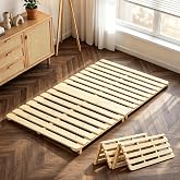 Floor Bed Frame, Foldable Japanese Tatami Bed Frame for Futon Mattress | Solid Wood Slats , Breathable, Moisture-Proof, Bed Plate for Floor Sleeping Bedding, Standard Twin: 75" x 38"