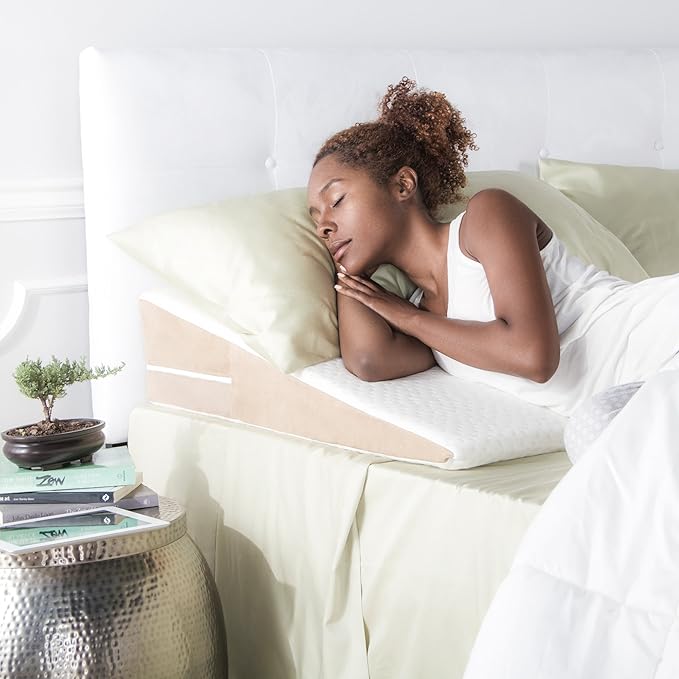 Amazon Com Avana Bed Wedge Memory Foam Pillow With Removable Bamboo Cover Queen Home Kitchen