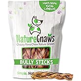 Nature Gnaws Braided Bully Sticks for Dogs 5-6" (3 Count) - Long Lasting for Small and Medium Dogs - Natural Beef Dog Chew Bones - Rawhide Free