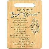 Retirement Gifts for Women, Recipe for a Great Retirement Cutting Board, Happy Retirement Gifts for Grandma Mom Coworker Teachers Nurses Boss Friends, Coworker Leaving Gifts, Retired Gift Ideas