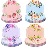 Joyido 60Pcs Floral Plastic Plates - 7.5inch Dessert Plate Disposable - Heavy Duty Tea Party Plates - Premium Flower Plate Decorations for Birthday Baby Shower Wedding Party Supplies