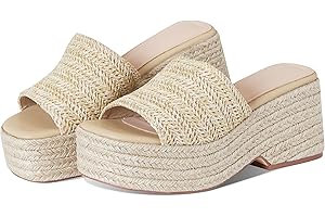 EQAUDES Platform Slip on Espadrille Sandals for Women Summer Wedges Slides -Flatform, Open Toe, Bohemia, Beach, Wedding
