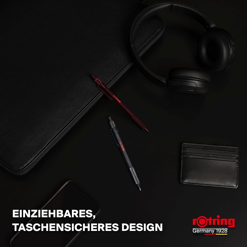 600 Kugelschreiber | Mittlere Spitze | Schwarze Tinte | Stift mit Vollmetallschaft | Steingrau | Rutschfeste, gerändelte Griffzone und Sechskantschaft | Nachfüllbar