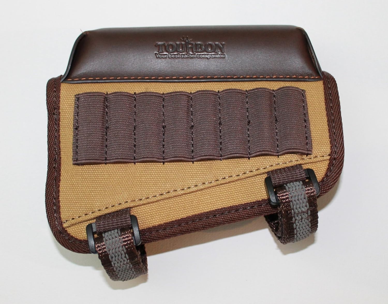 Premium Rifle Leather Cheek Rest Riser With Ammo Carrier / Holder Right