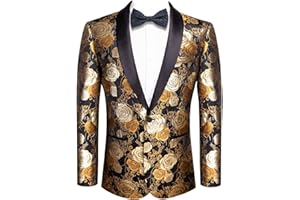 Hi-Tie Stylish Men Suit Jacket Blazer Shawl Lapel One Button Slim Fit Long Sleeve Jacket Tuxedo Party Dinner