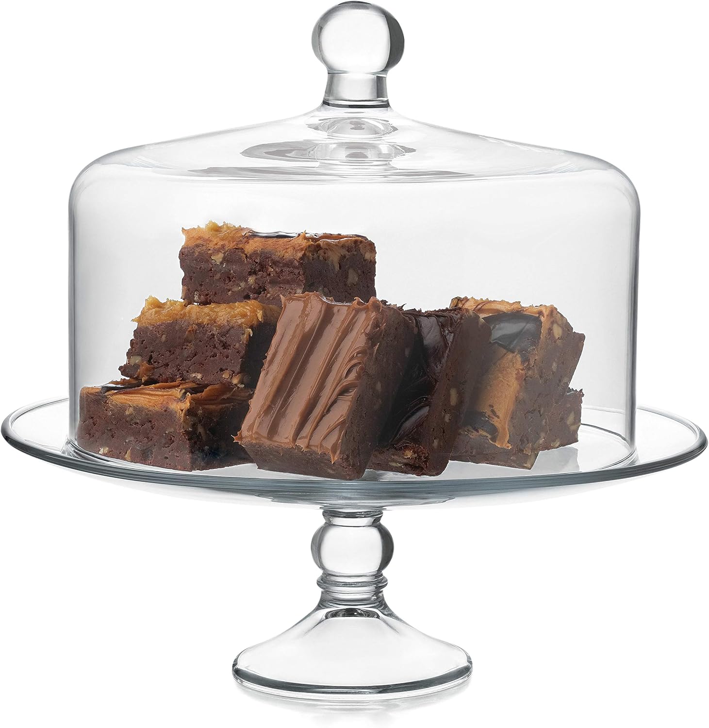 Libbey Selene Glass Cake Stand with Dome: Kitchen & Dining