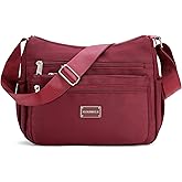 RNIEGA Crossbody Bag for Women Waterproof Nylon Shoulder Bag Big Capacity with Multi-Pocket Messenger Bag Purse Handbag