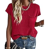 KIRUNDO Spring Summer Short Sleeve Sweater for Women 2026 Casual Sweater Vest Cotton Knit Pullover Tank Tops Fashion Clothing
