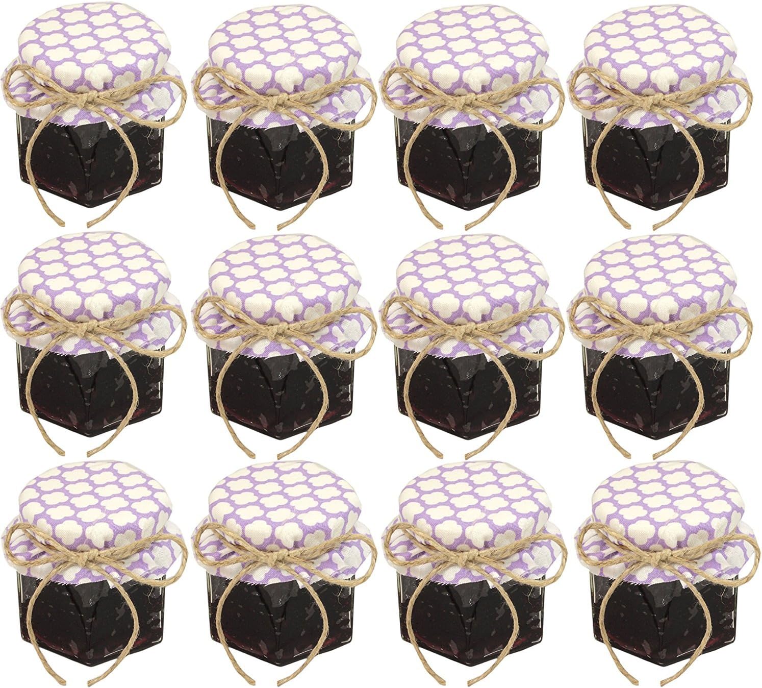 1.5 oz Hexagon Mini Glass Jars with GOLD Lids and Labels (Pack of 24): Kitchen & Dining