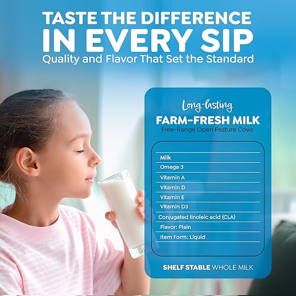 BLUE VALLEY SHELF STABLE WHOLE MILK BOXES WITH VITAMIN D – NO REFRIGERATION NEEDED 8 OZ SINGLES (24 PACK) KOSHER CHOLOV YISROEL, UHT PASTEURIZED TETRA PAK CARTON.