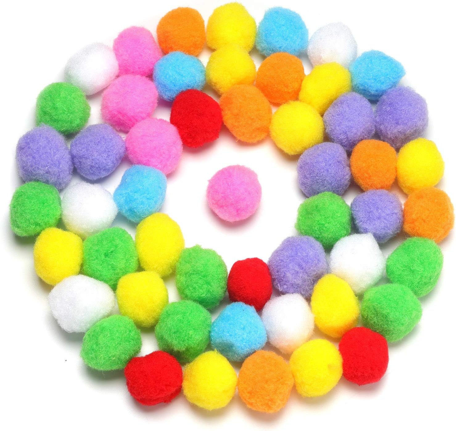 1.5 Inch Assorted Pom Poms for DIY Creative Crafts Decorations, Assorted Colors (100 Pack): Arts, Crafts & Sewing