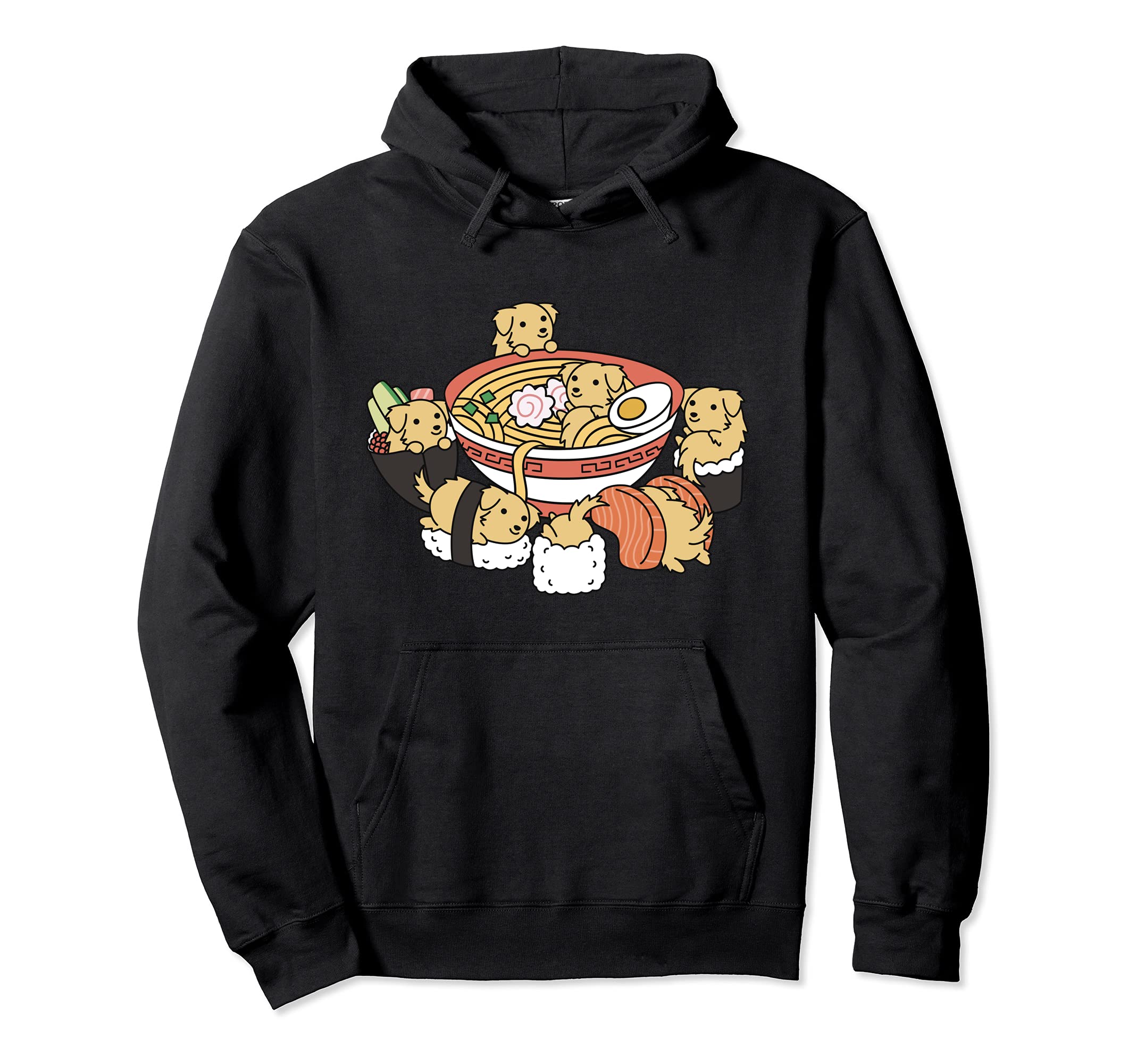 Ramen Sushi Golden Retriever Dog Pullover Hoodie