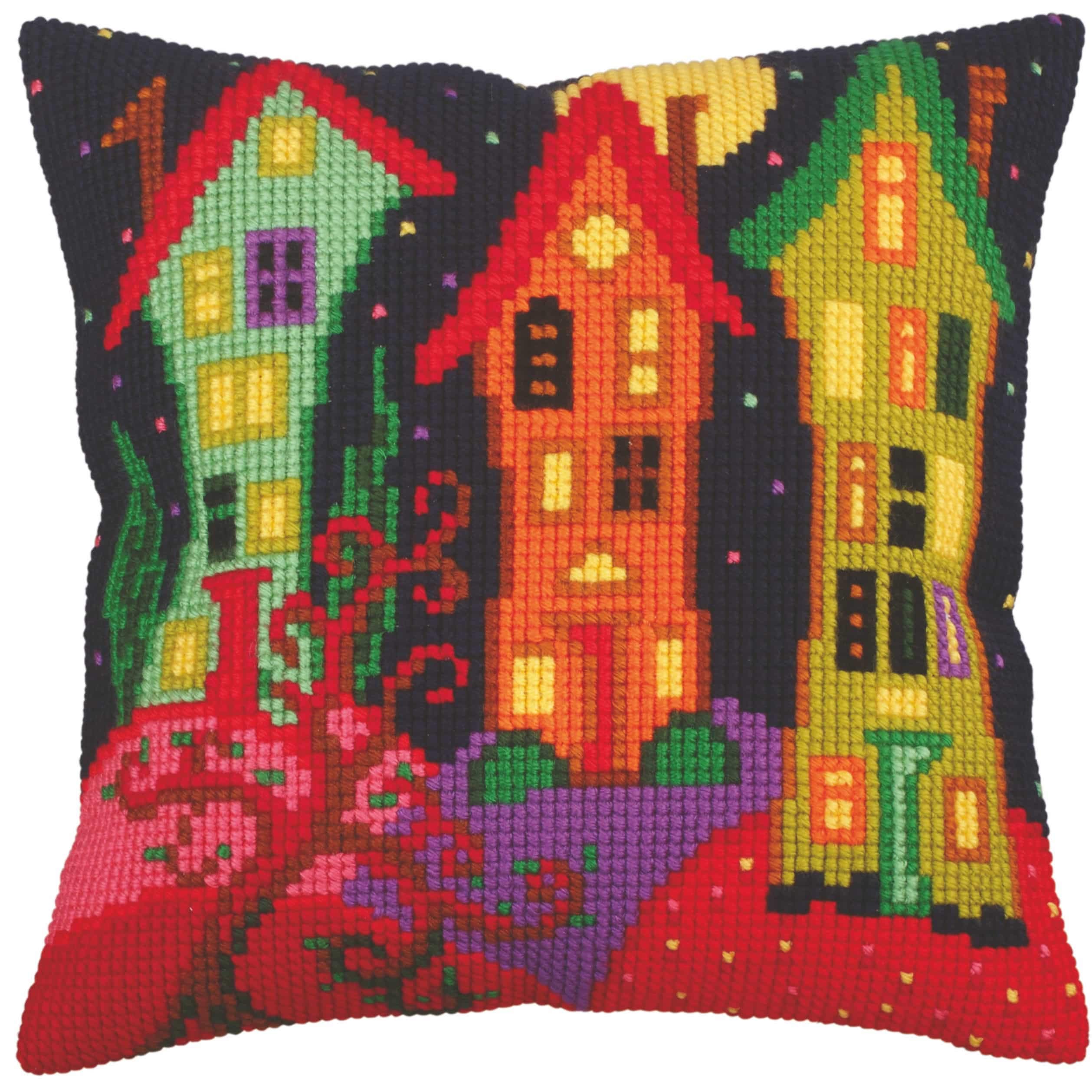Collection d'Art Cross Stitch Kit: Cushion: Flower Glade, Multi, 40 x 40cm