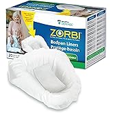 Zorbi Biodegradable Commode and Bedpan Liner Bags with Super Absorbent Pads, White, 20 Count