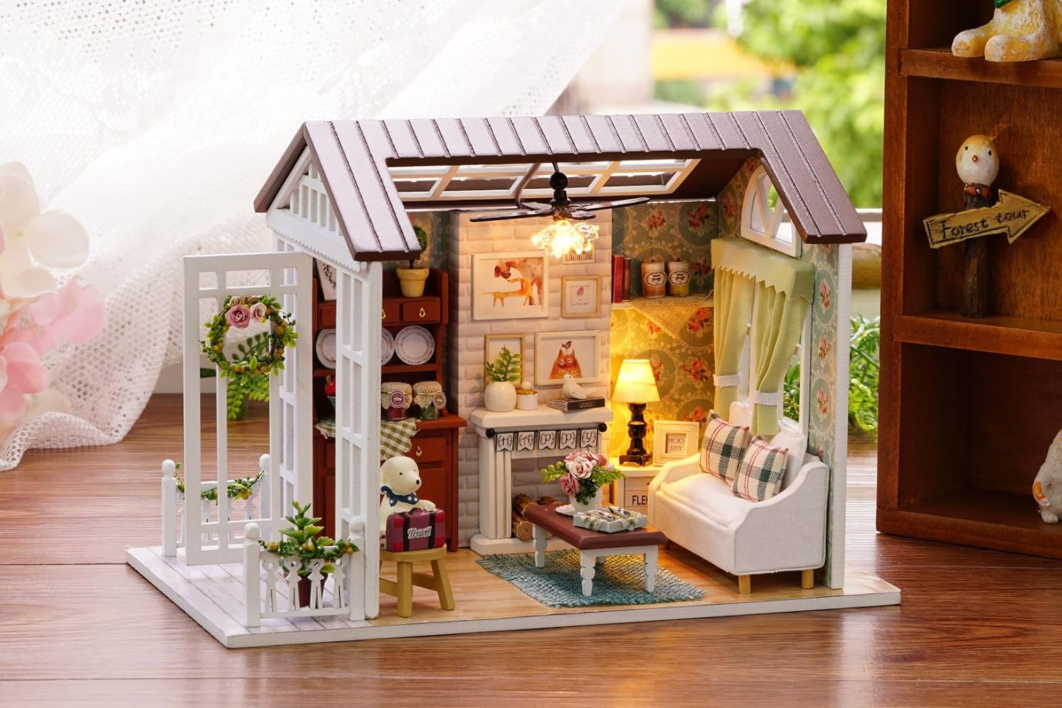 DIY Miniature House Kits with Furniture and LED Lights - Image 3