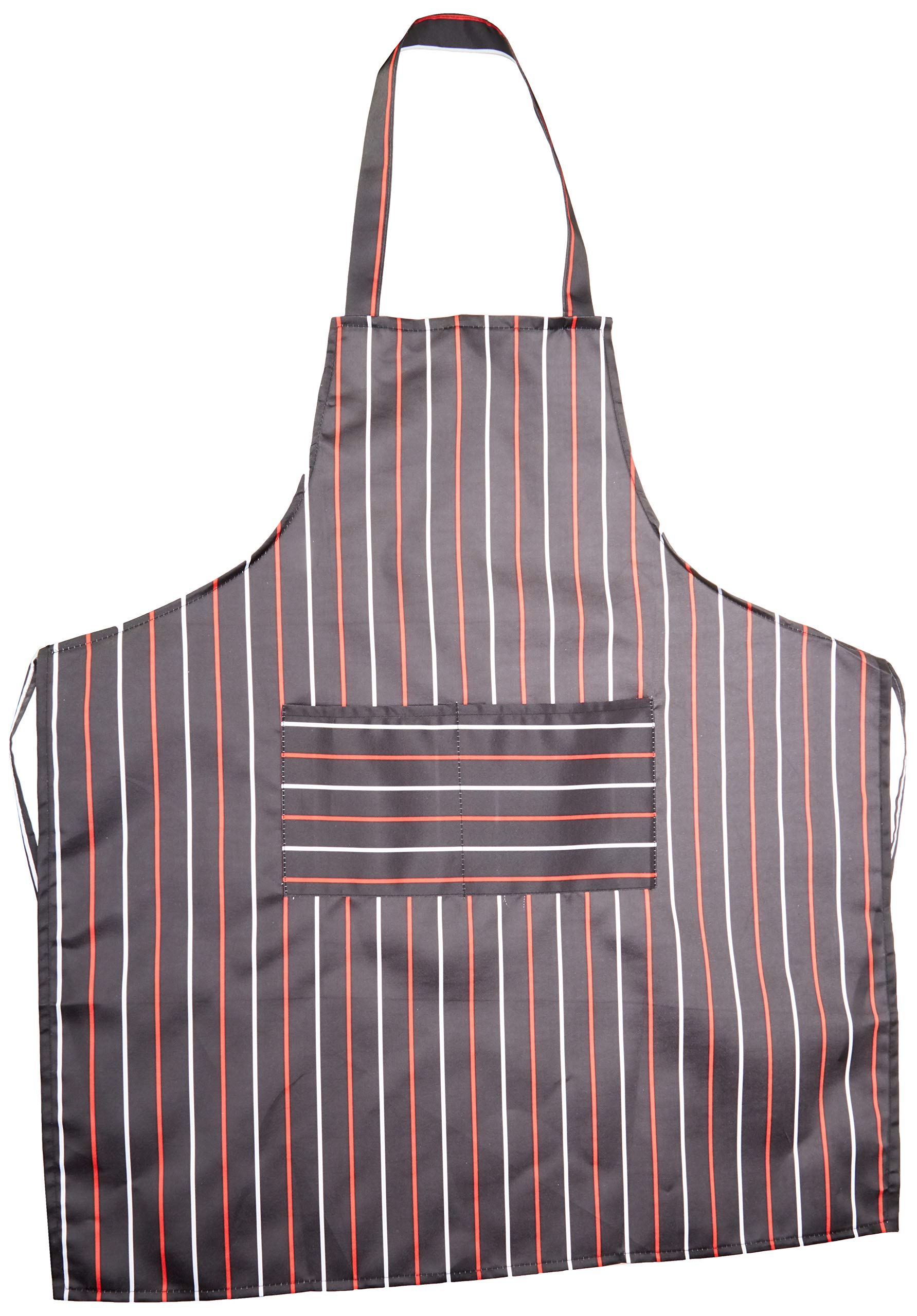 Local Makes A Comeback Adjustable Halter Apron, Long Kitchen Apron for Men and Women, Black Commercial Dining and Home Kitchen Apron, Black White Stripe (31 x 27 inches)