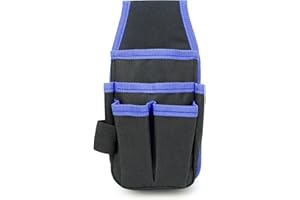 Small Canvas Tool Pouch with Adjustable Belt for Electricians, Carpenters, and Mechanics, 6-Pocket Tool Organizer Utility Too