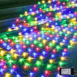 OYCBUZO 360LED Colorful Christmas Net Lights, 21ft